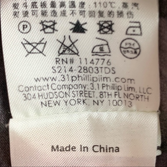 3.1 Phillip Lim Silk Top Gray Printed Short sleeve lightweight abstract size 4 - Picture 10 of 10